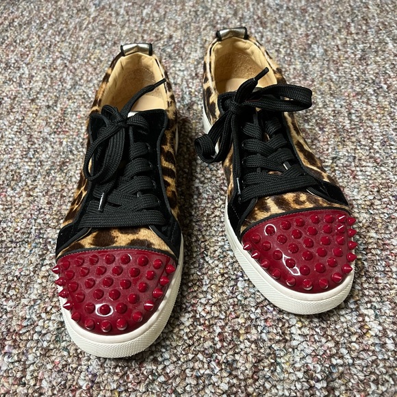 Christian Louboutin Leopard-Print Spikes Low Top Sneakers - Picture 4 of 4